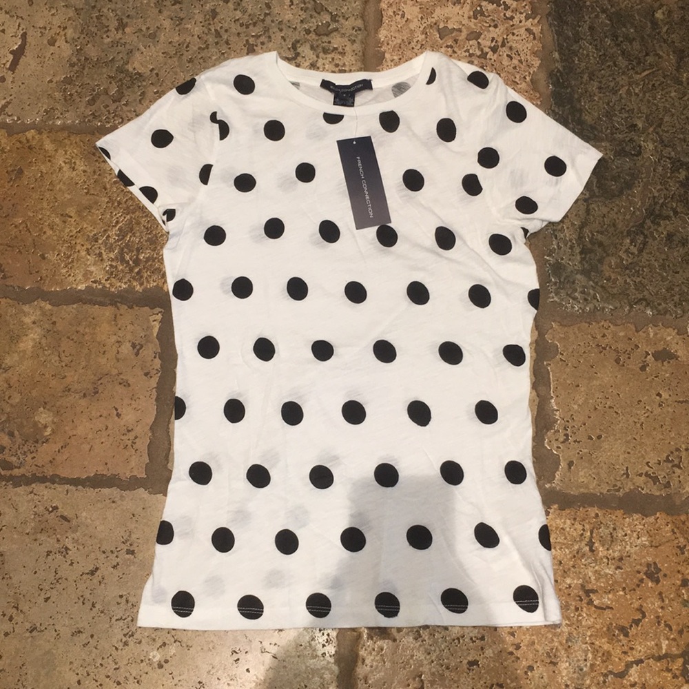 French connection polka dot cotton T-shirt